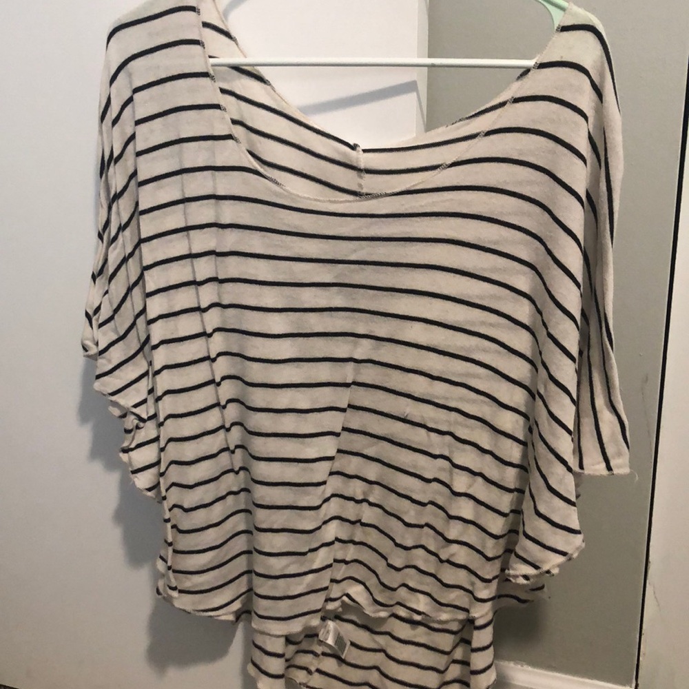 Black and white striped flowy shirt